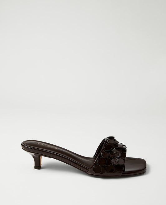 Patent Paillette Kitten Heel Sandal | Ann Taylor