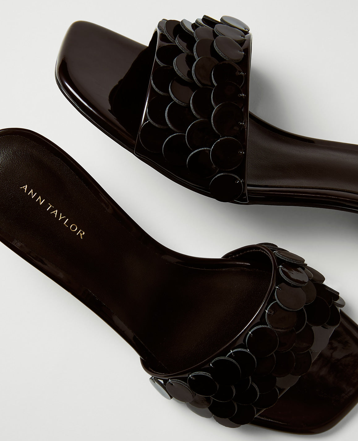 Patent Paillette Kitten Heel Sandal | Ann Taylor