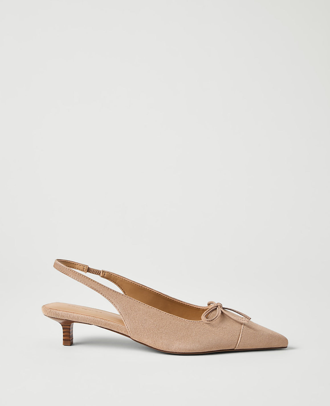 Suede Bow Kitten Heel Pump | Ann Taylor