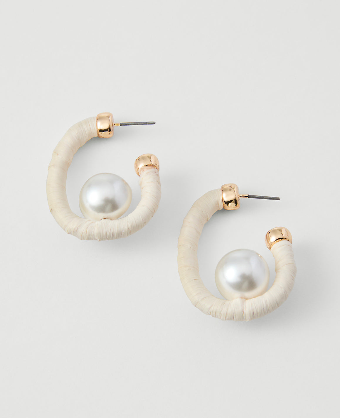 Threaded Pearl Hoop Earrings | Vinci Leather