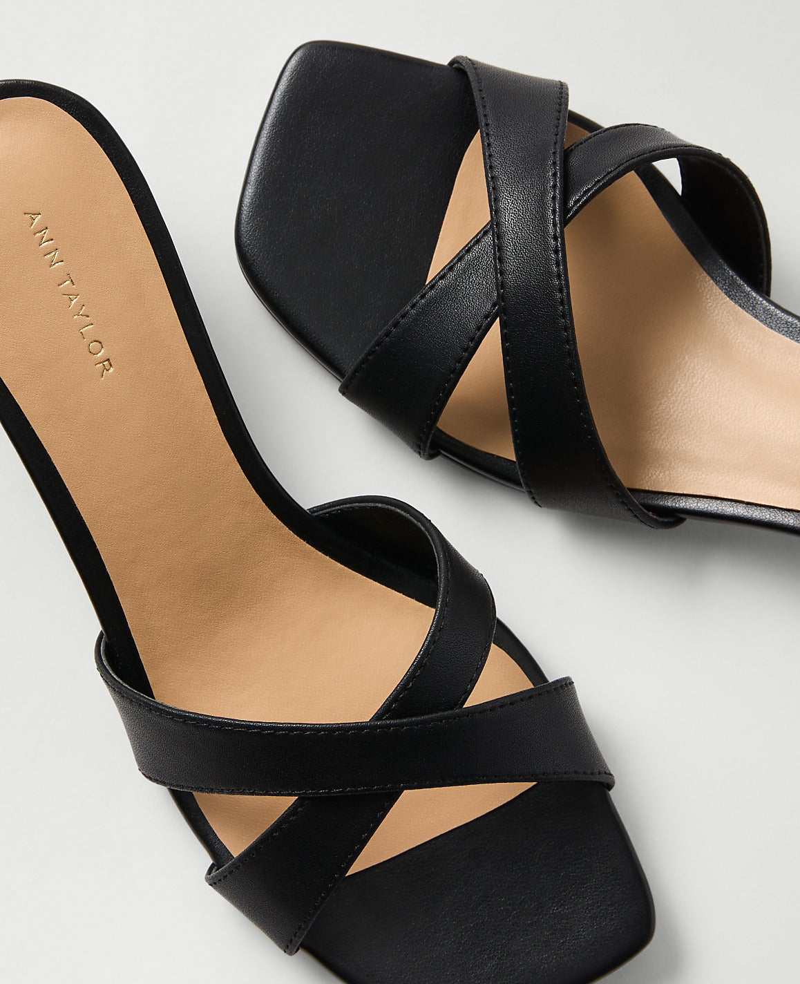 Leather Crossover Kitten Heel Sandal | Vinci Leather