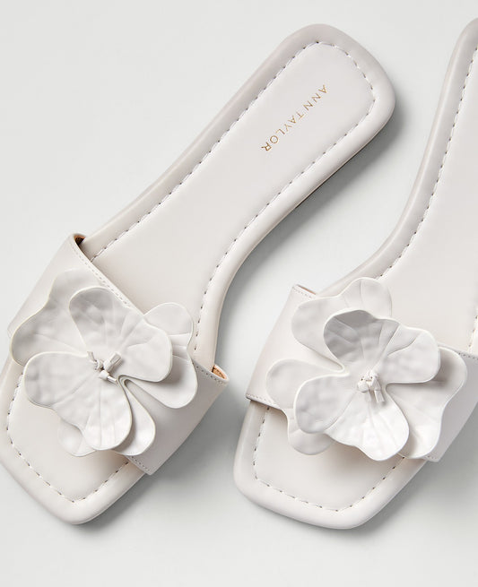 Leather Flower Embellished Sandal | Vinci Leather