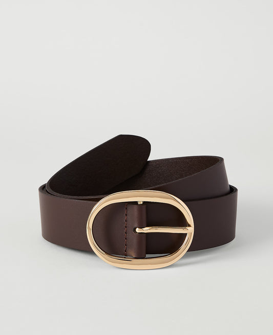 Leather Oval Buckle Belt | Vinci Leather