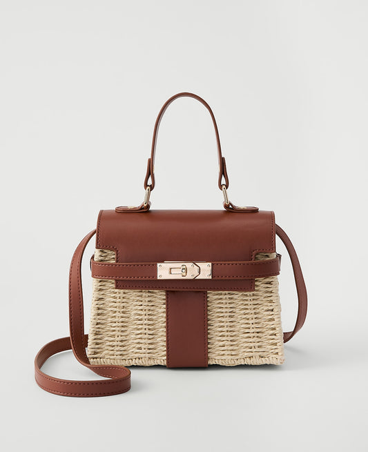Rattan Crossbody | Vinci Leather
