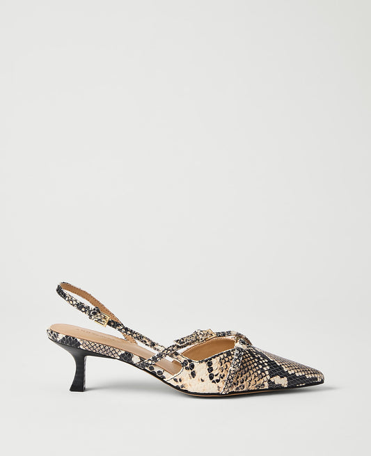 Snake Print Crossover Pump | Vinci Leather