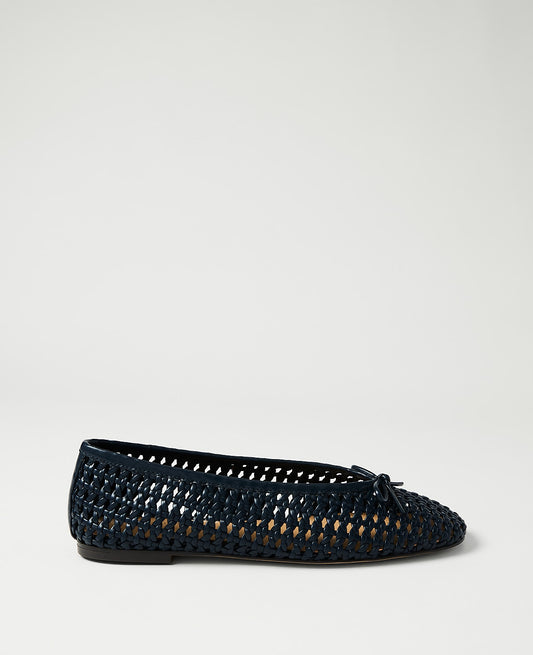 Woven Bow Ballet Flat | Vinci Leather