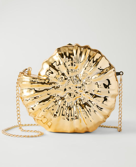 Metal Conch Clutch | Vinci Leather