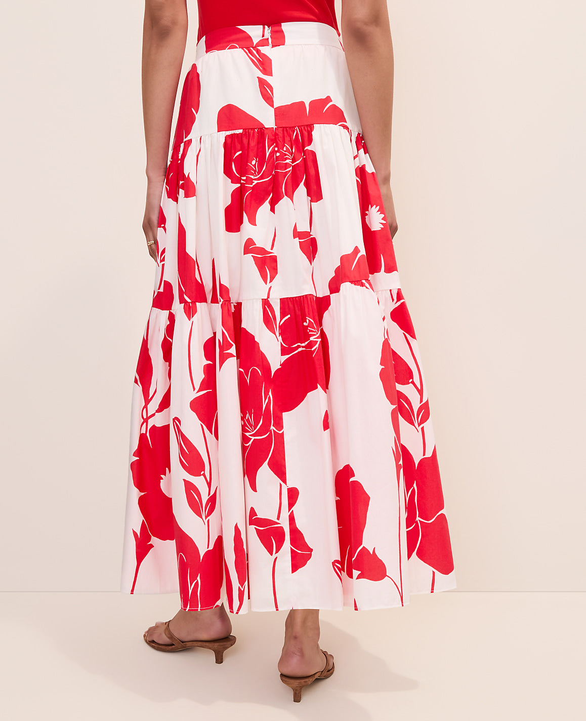 Floral Tiered Full Skirt | Vinci Leather