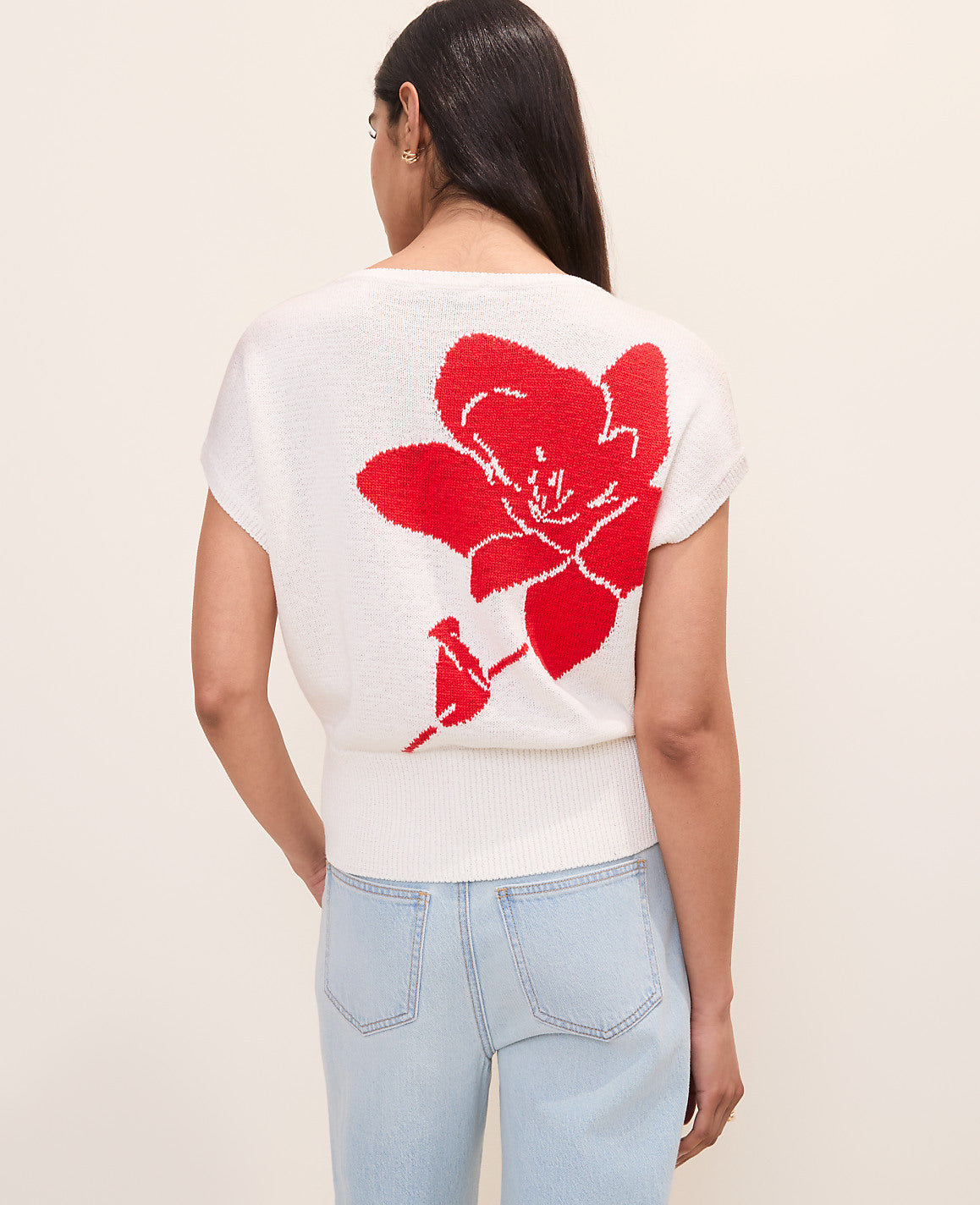 Floral Jacquard Sweater Shell | Vinci Leather