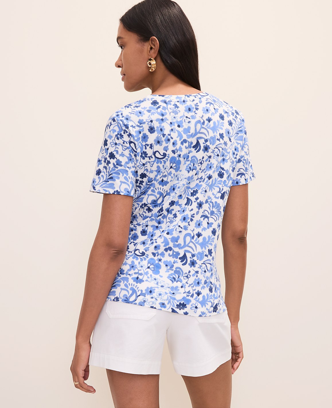Paisley Crew Neck Tee | Vinci Leather