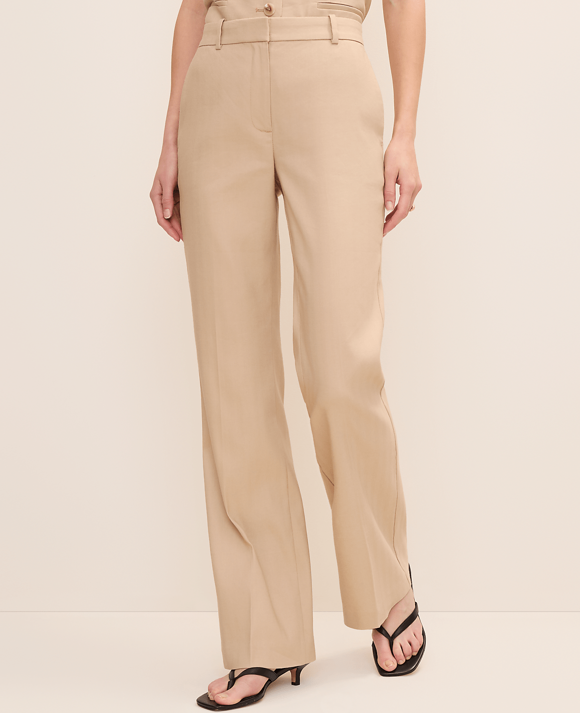 The High Rise Trouser in Linen Blend | Vinci Leather
