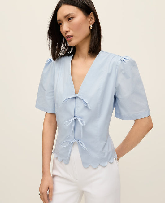 Tie Front Blouse | Vinci Leather