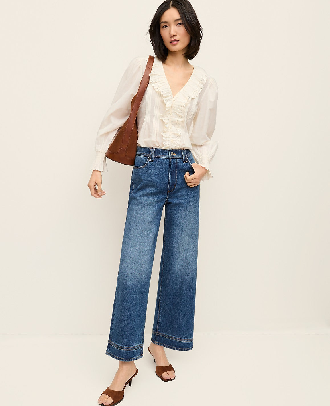 The Wide-Leg Crop Jean | Vinci Leather