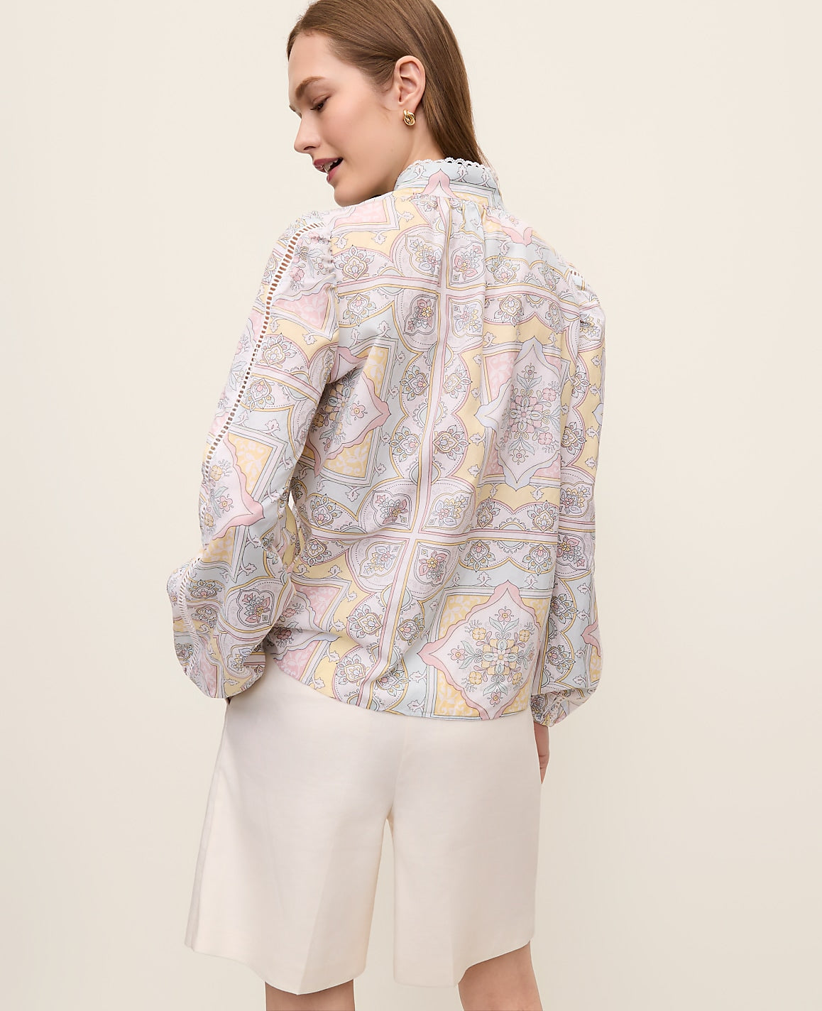 Paisley Embroidered Lace Blouse | Vinci Leather