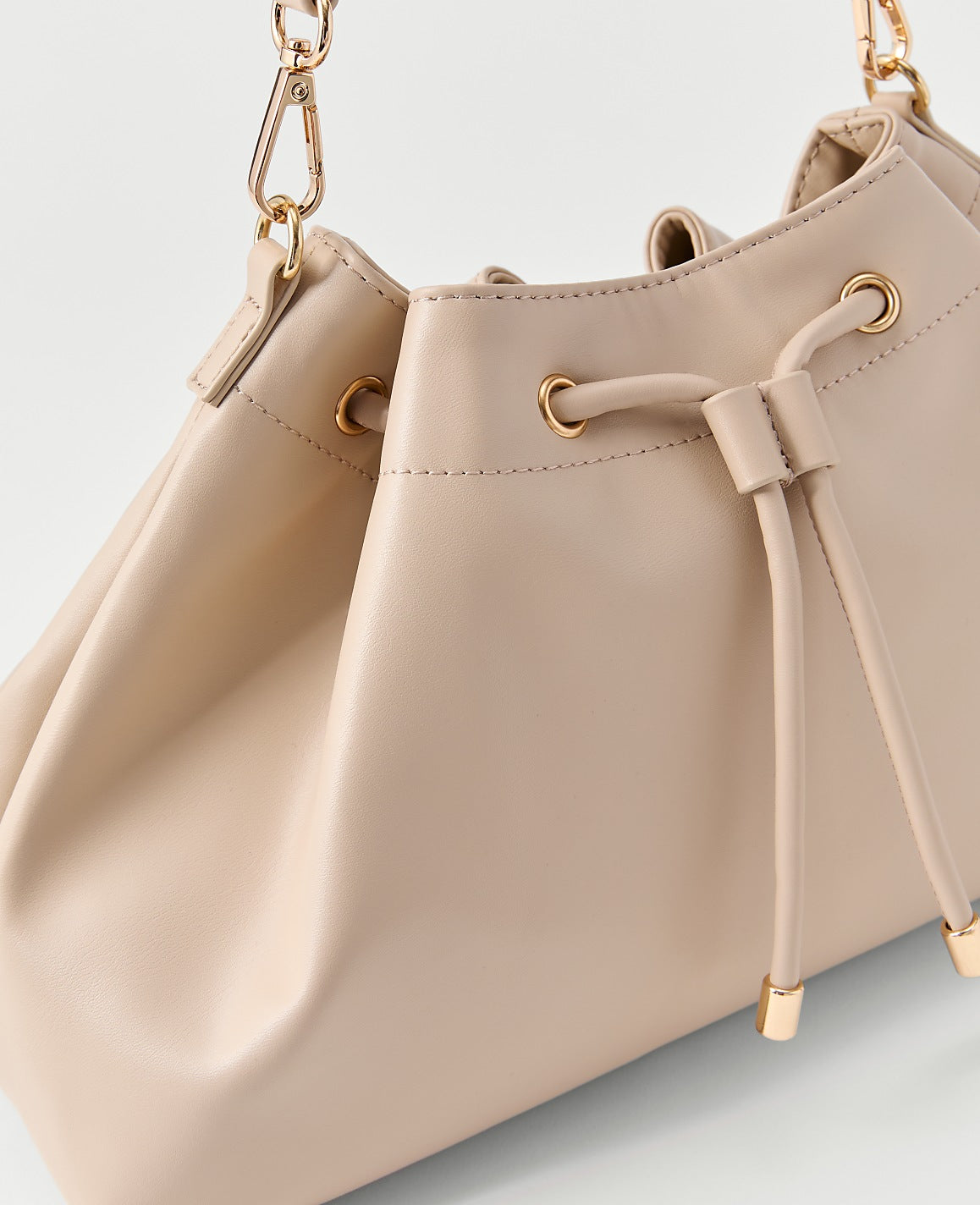 Drawstring Shoulder Bag | Vinci Leather