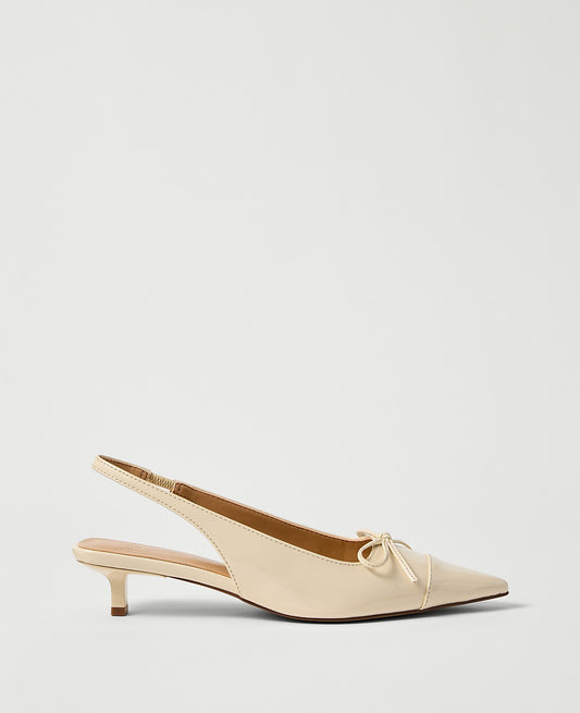 Patent Leather Bow Slingback Pump | Vinci Leather
