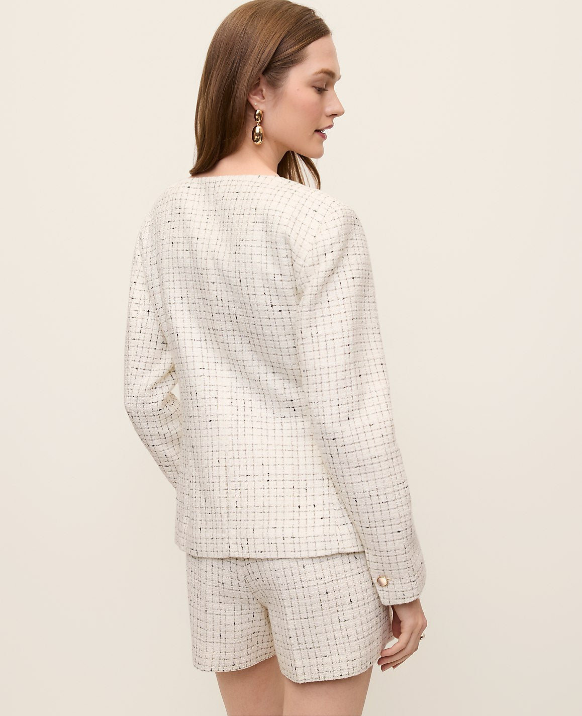 The Scoop Neck Jacket in Tweed | Vinci Leather