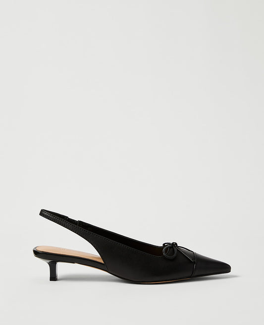 Leather Bow Slingback Pump | Vinci Leather
