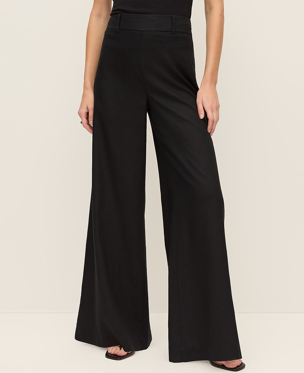 The Statement Palazzo Pant in Linen Blend | Vinci Leather