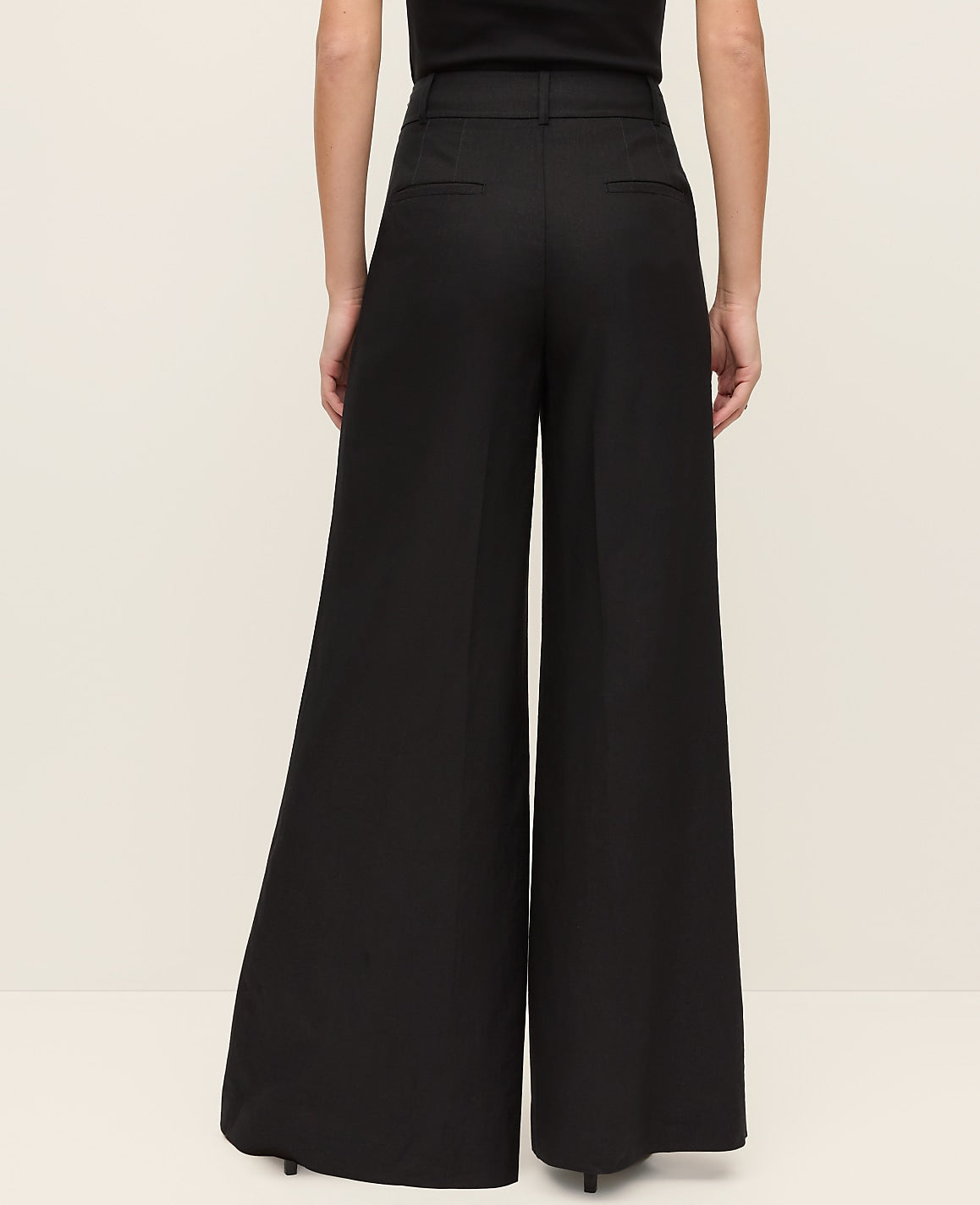 The Statement Palazzo Pant in Linen Blend | Vinci Leather