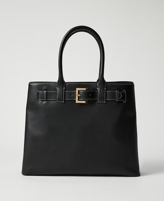 Belted Leather Tote | Vinci Leather