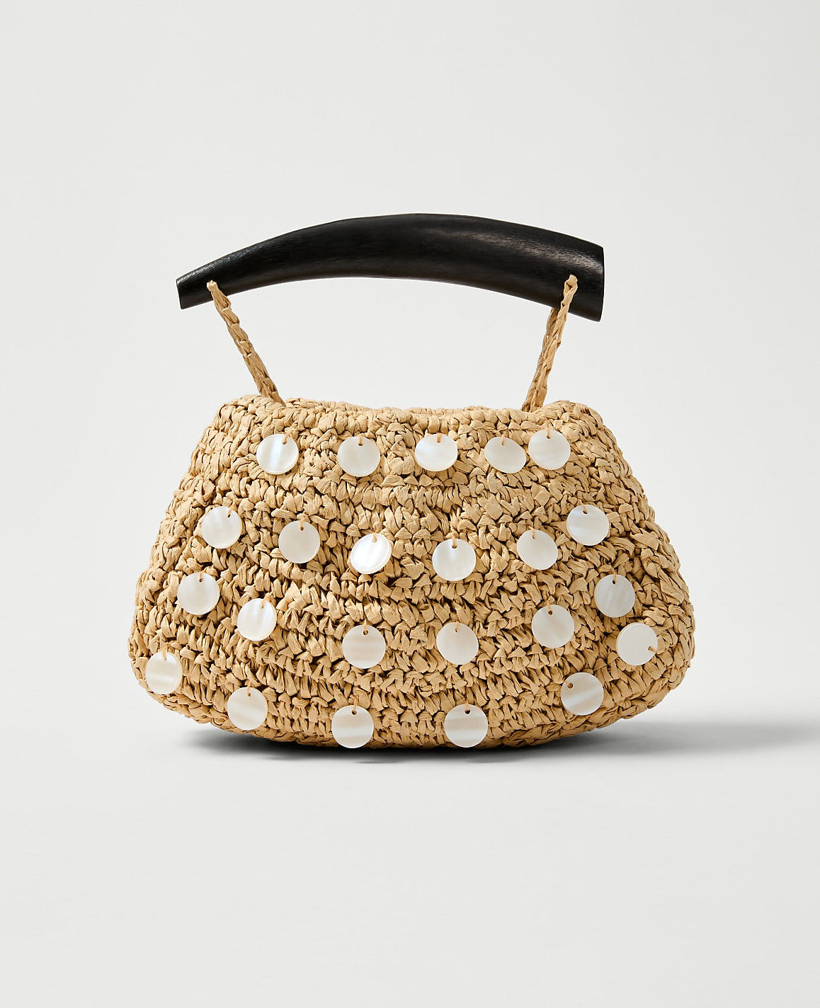 Pearl Embellished Raffia Clutch | Vinci Leather