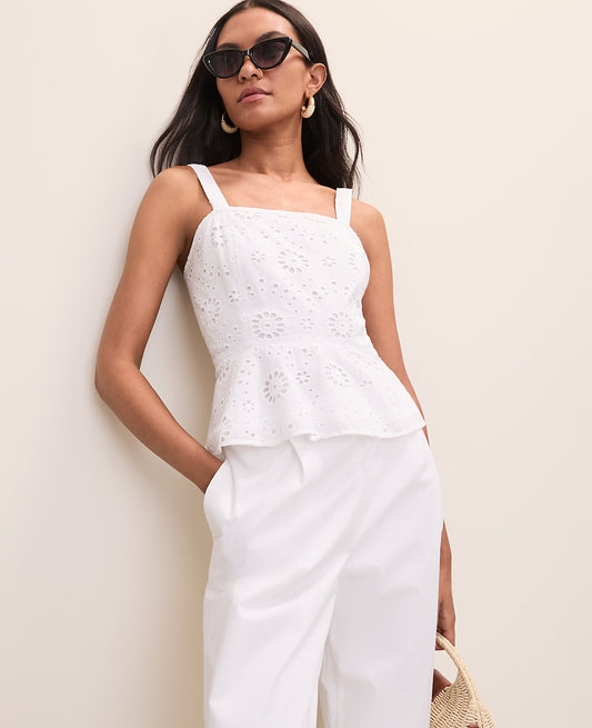 Eyelet Peplum Top | Vinci Leather