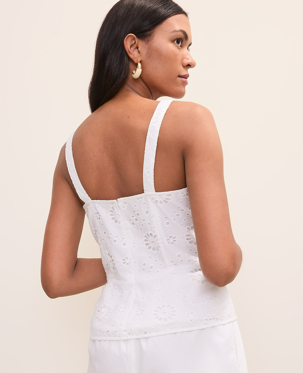 Eyelet Peplum Top | Vinci Leather