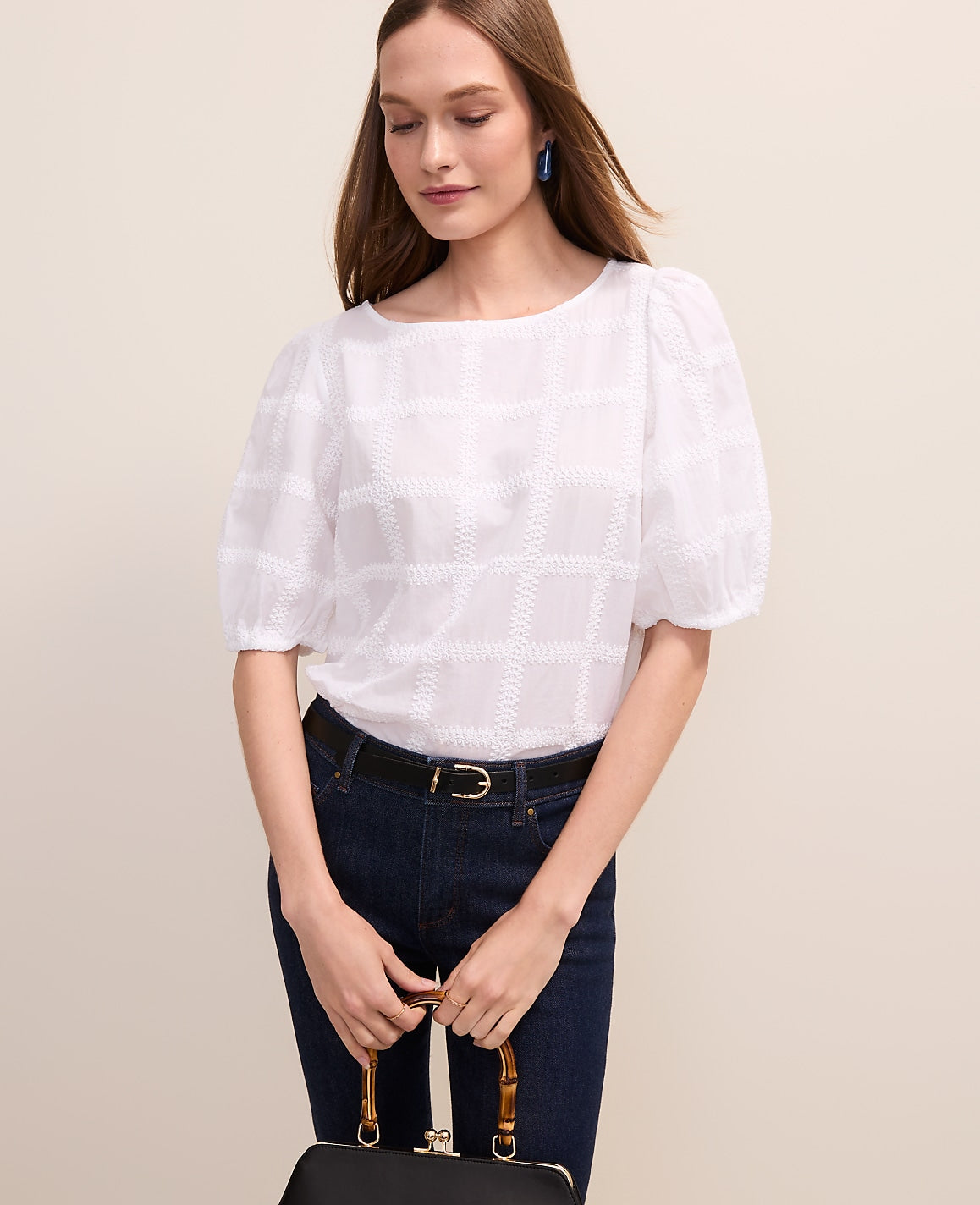 Crochet Windowpane Popover | Vinci Leather