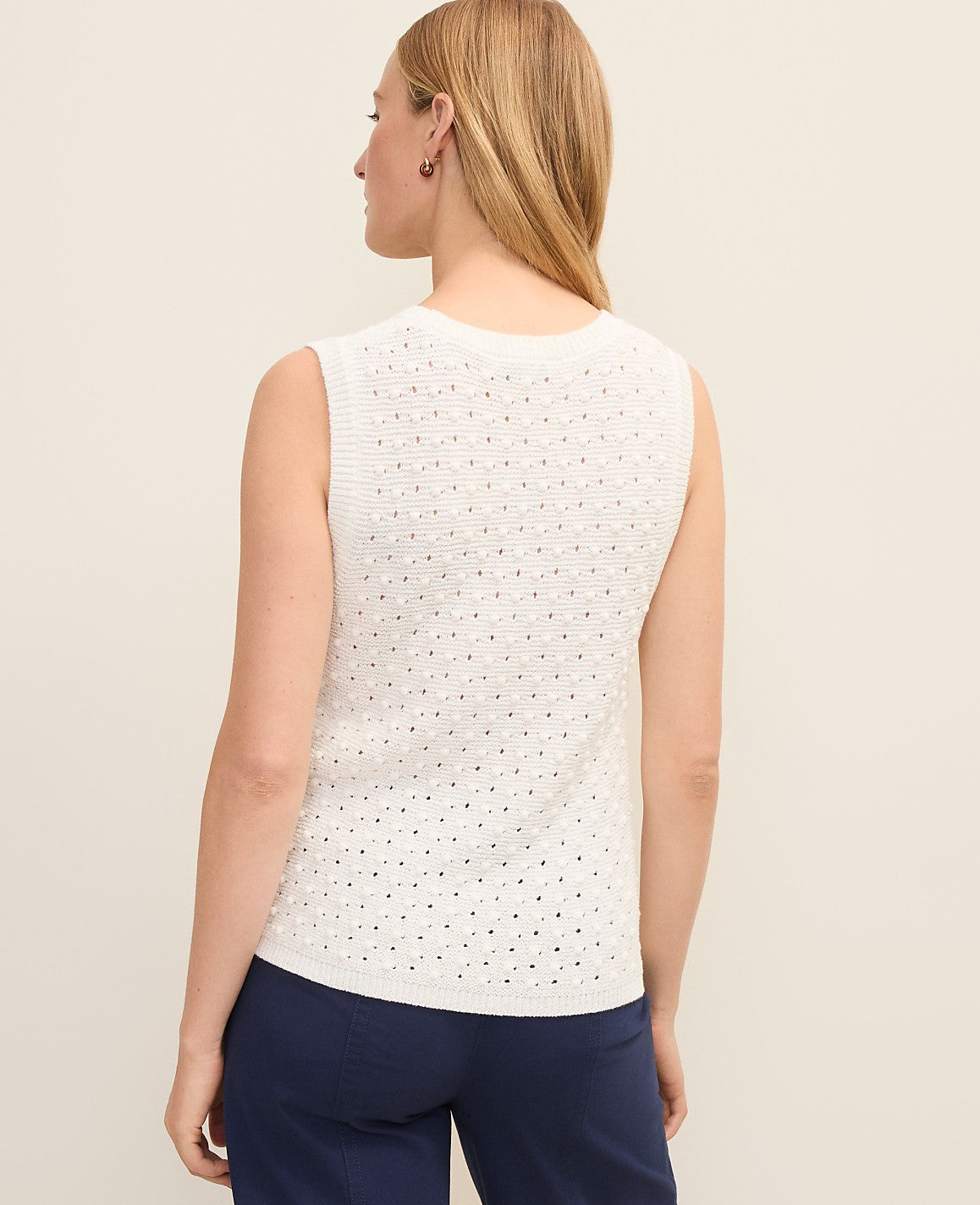 Petite Weekend Popcorn Stitch Sweater Shell | Vinci Leather