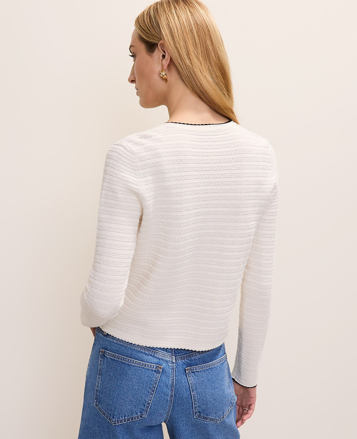 Textured Stitch Cardigan | Vinci Leather