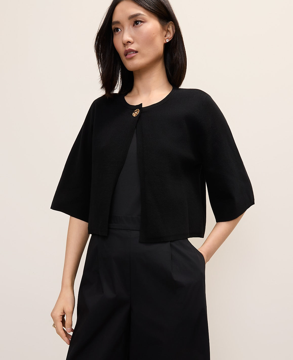 Crew Neck Sweater Cape | Vinci Leather