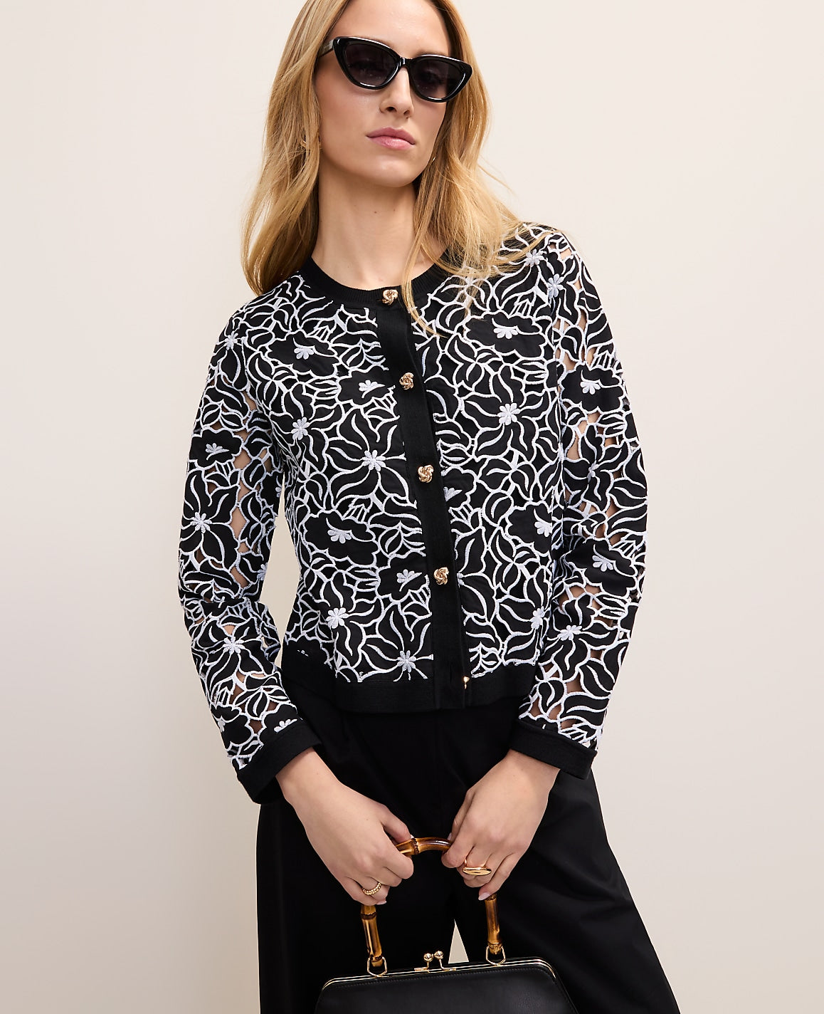 Mixed Media Cardigan | Vinci Leather