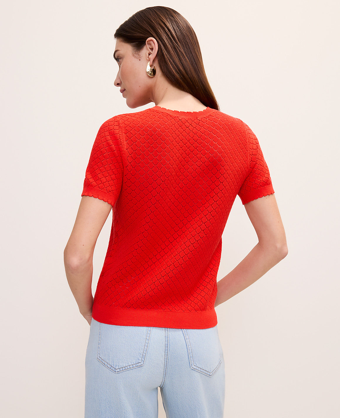 Pointelle Modern Sweater Tee | Vinci Leather