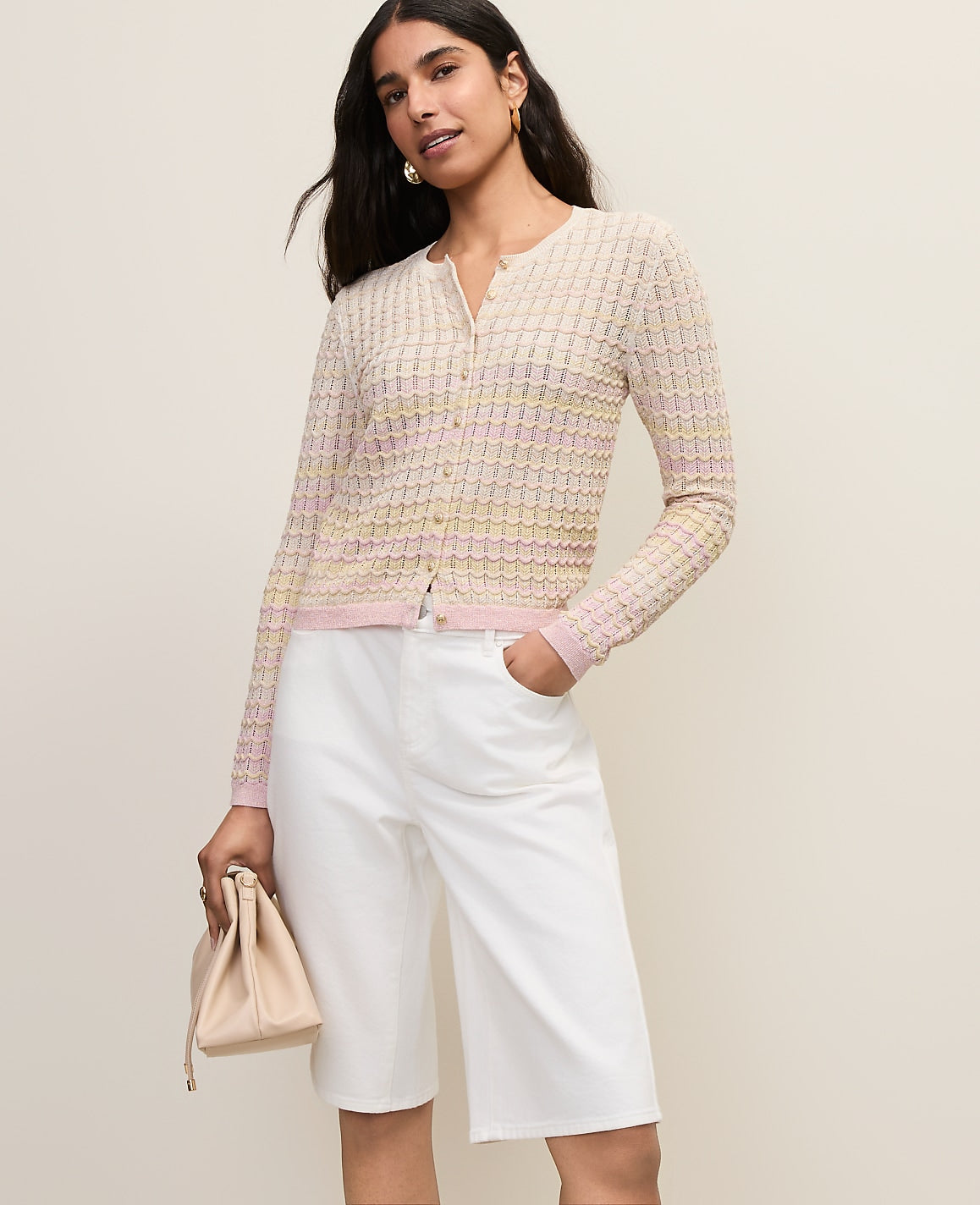 Crochet Cardigan in Ombré | Vinci Leather