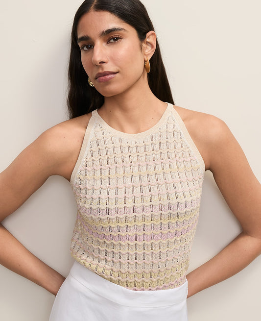 Halter Sweater Shell in Ombré | Vinci Leather