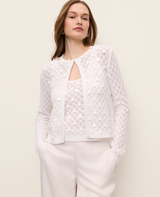 Sequin Open Cardigan | Vinci Leather