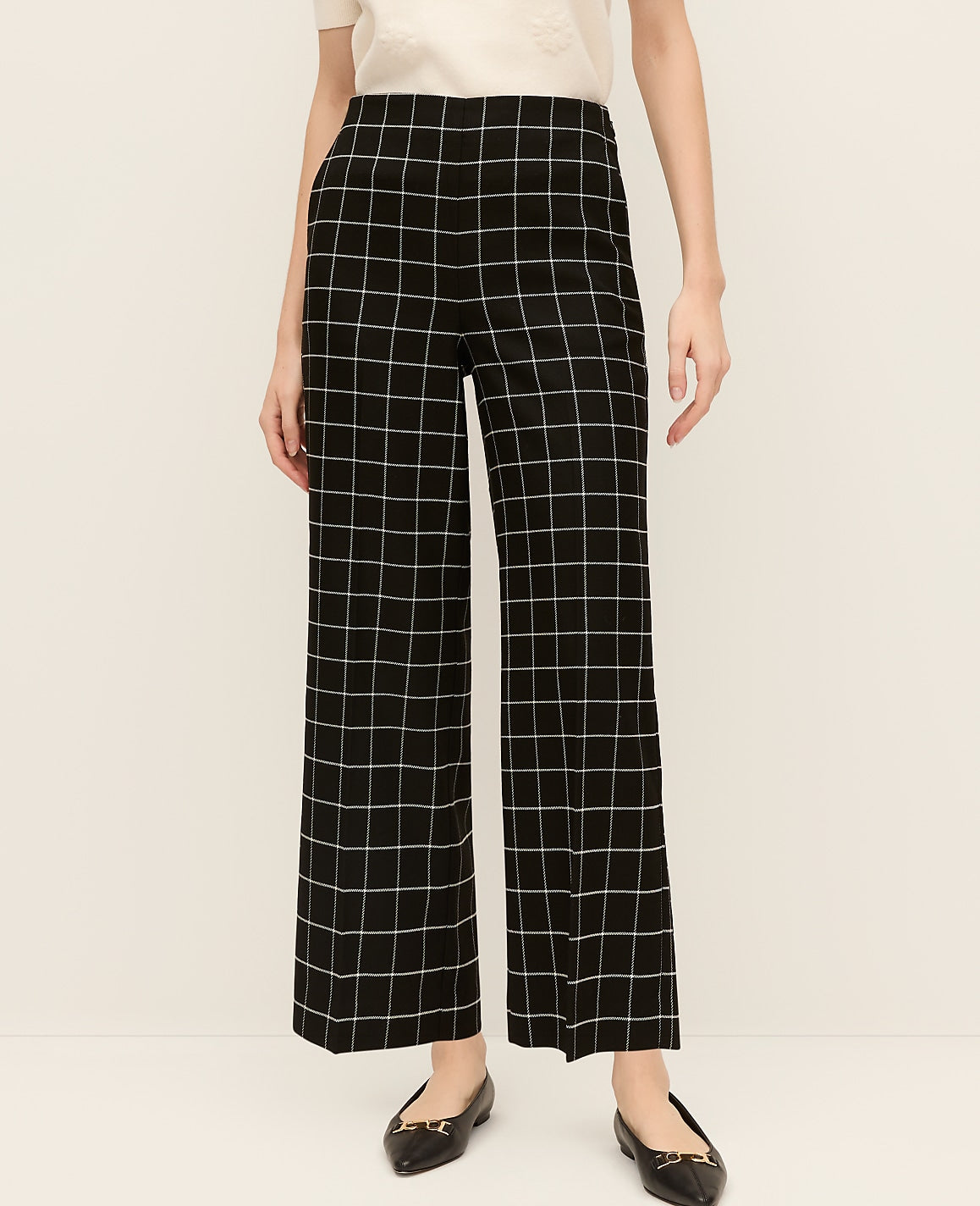 The Grace Straight Pant in Windowpane | Vinci Leather