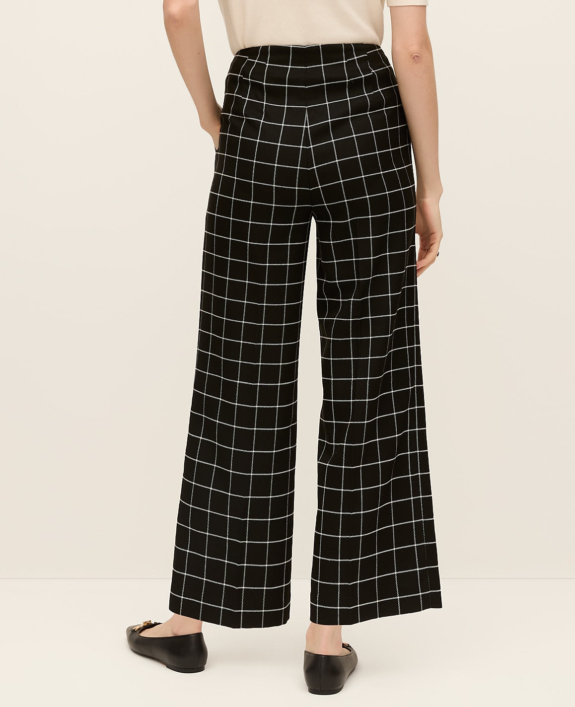 The Grace Straight Pant in Windowpane | Vinci Leather