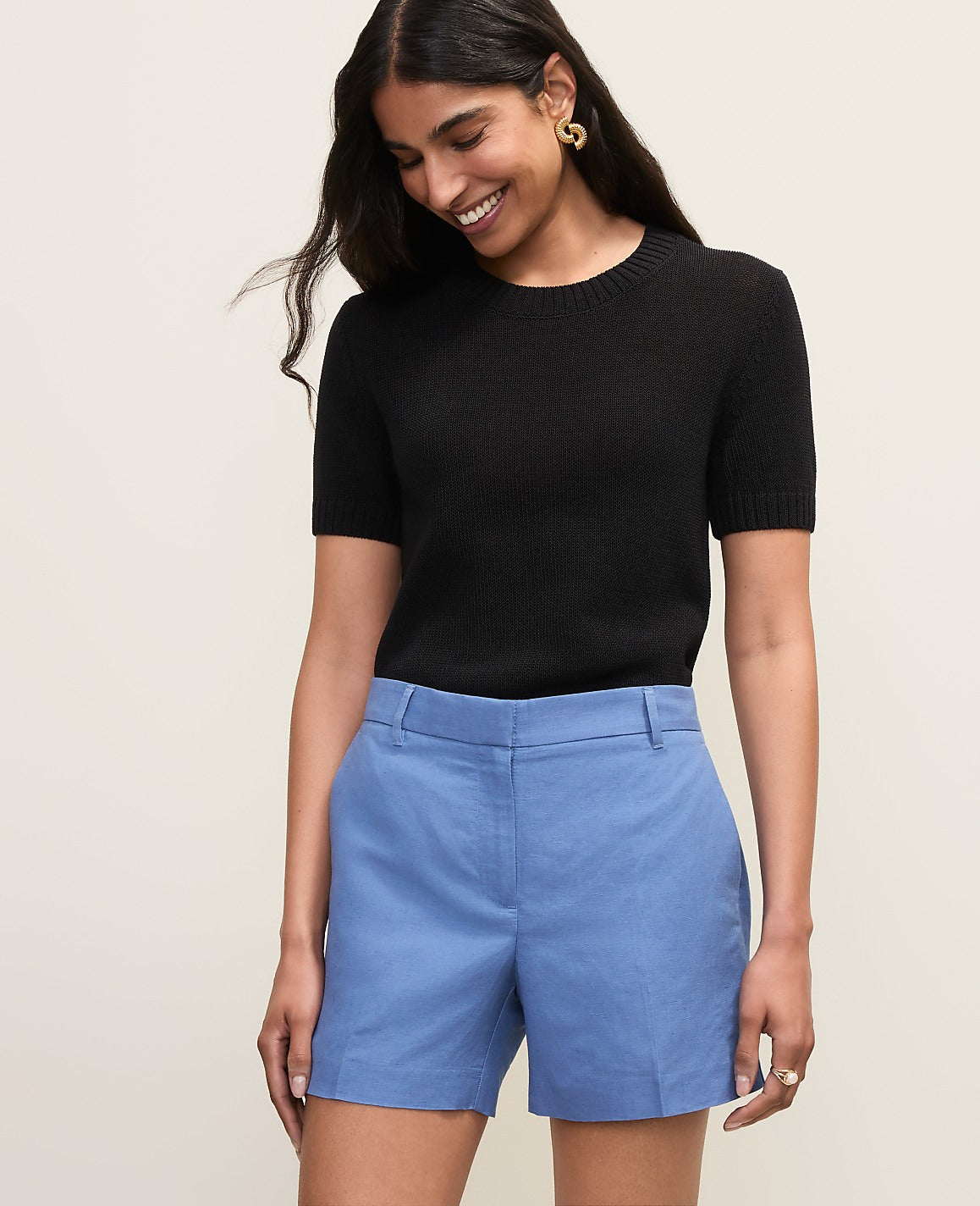 The City Short in Linen Blend | Vinci Leather