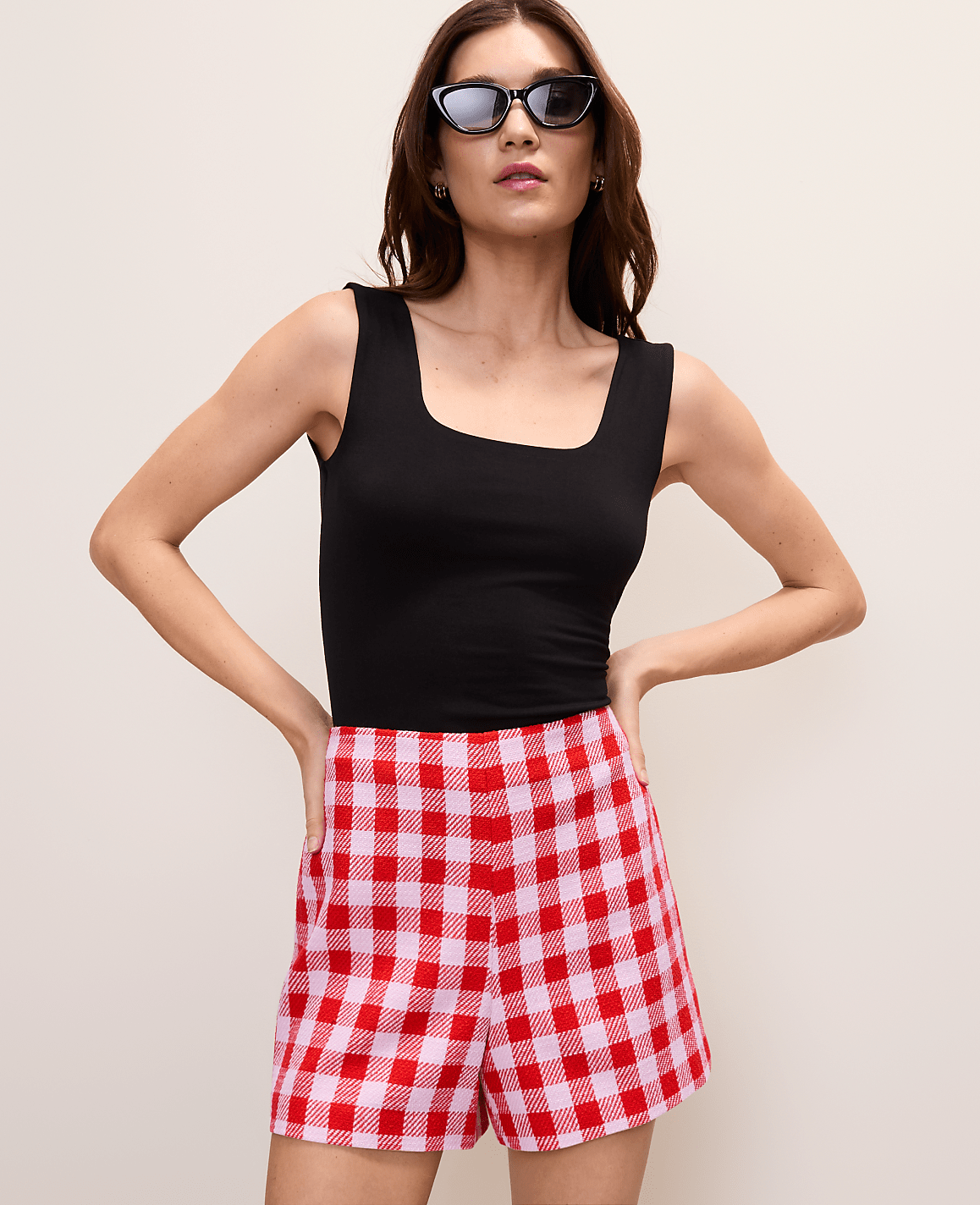 The Gingham Side Zip Short | Vinci Leather