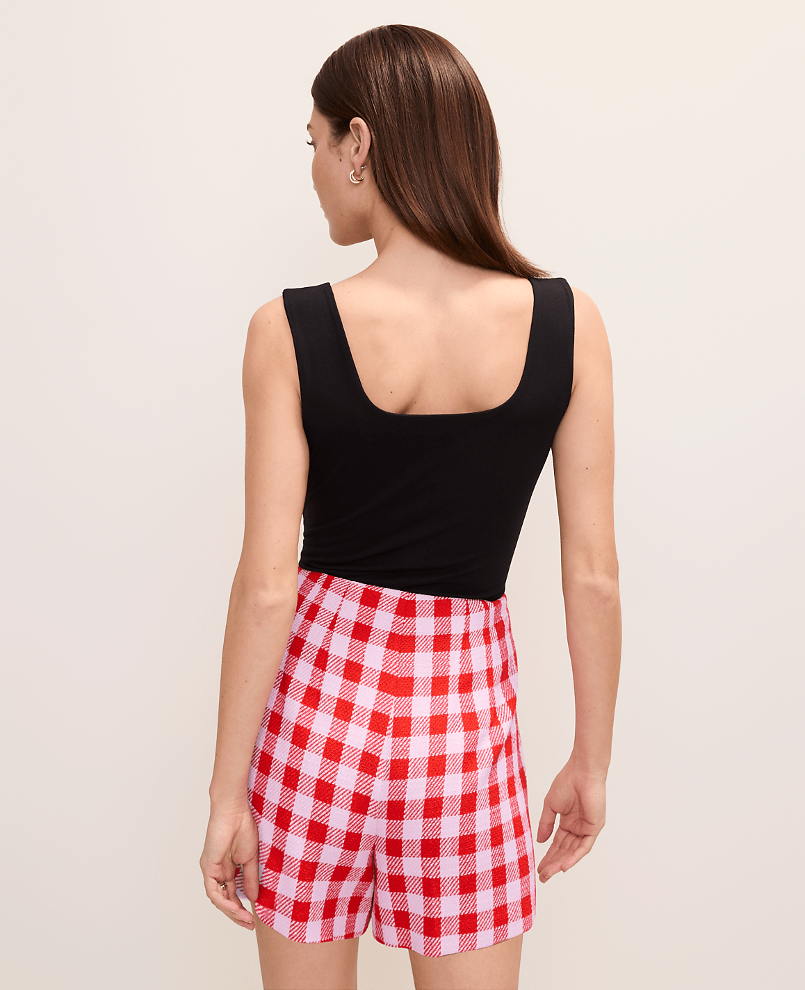 The Gingham Side Zip Short | Vinci Leather
