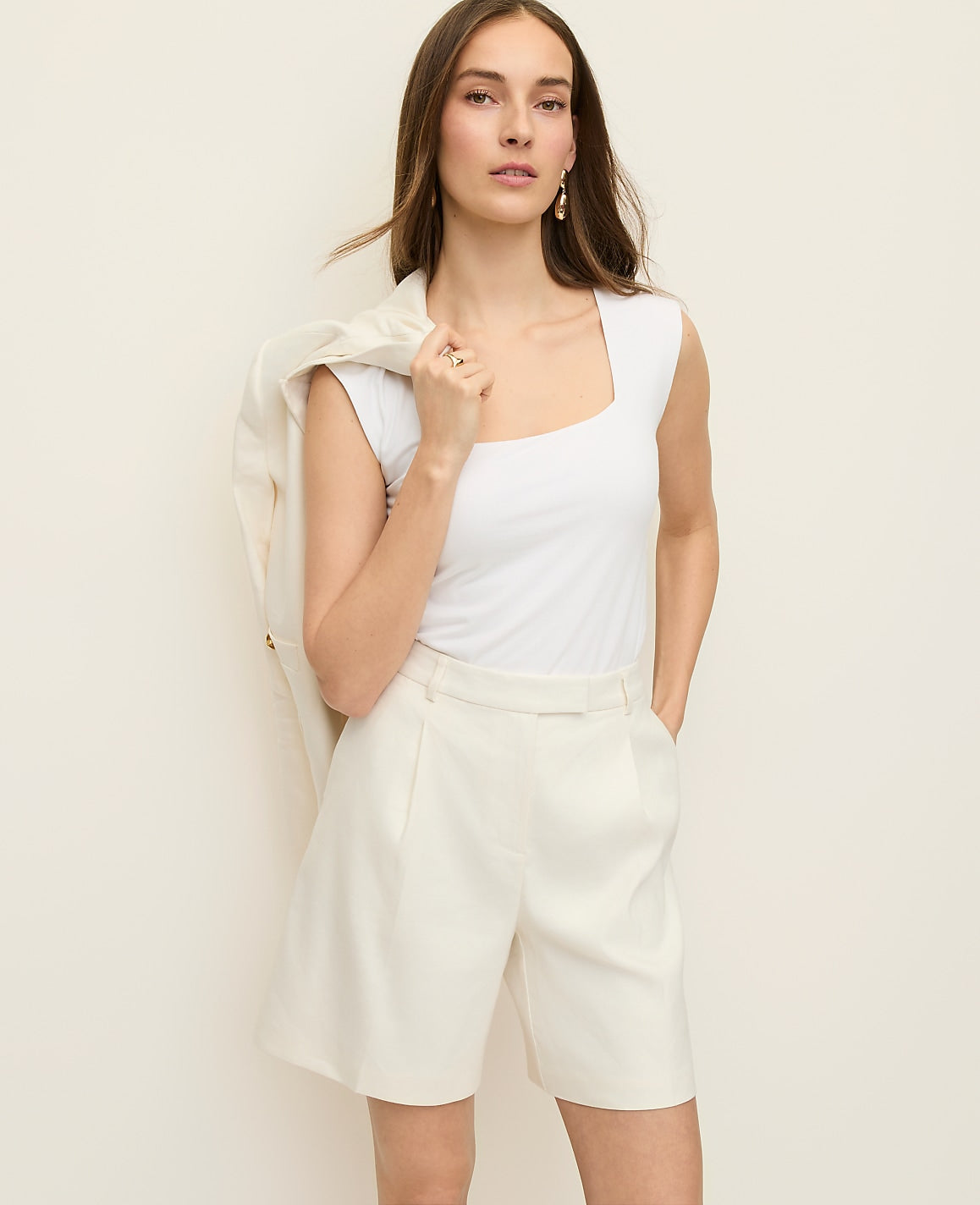 The Long Short in Linen Blend | Vinci Leather