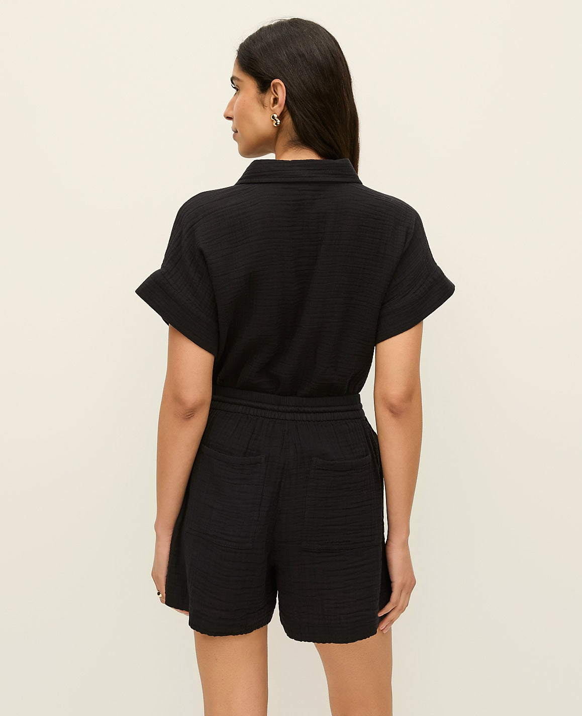 The Pull-On Short in Cotton Gauze | Vinci Leather