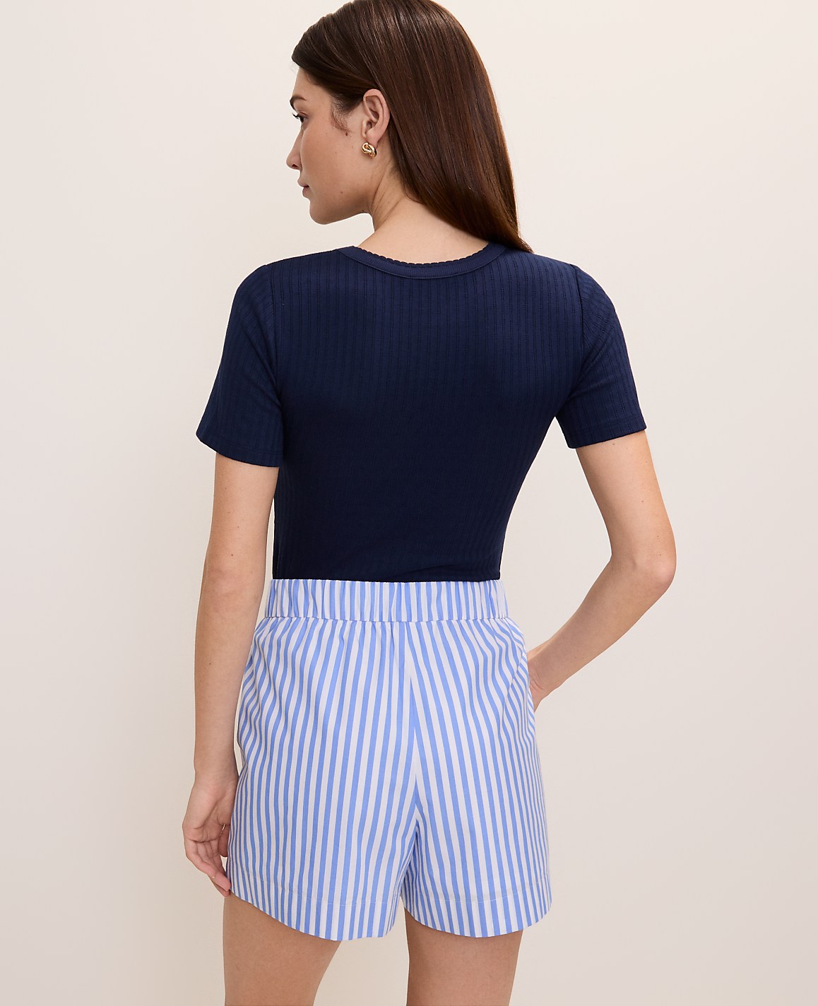 Weekend Relaxed Striped Short | Vinci Leather