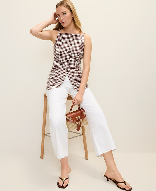 The Strappy Vest in Gingham | Vinci Leather
