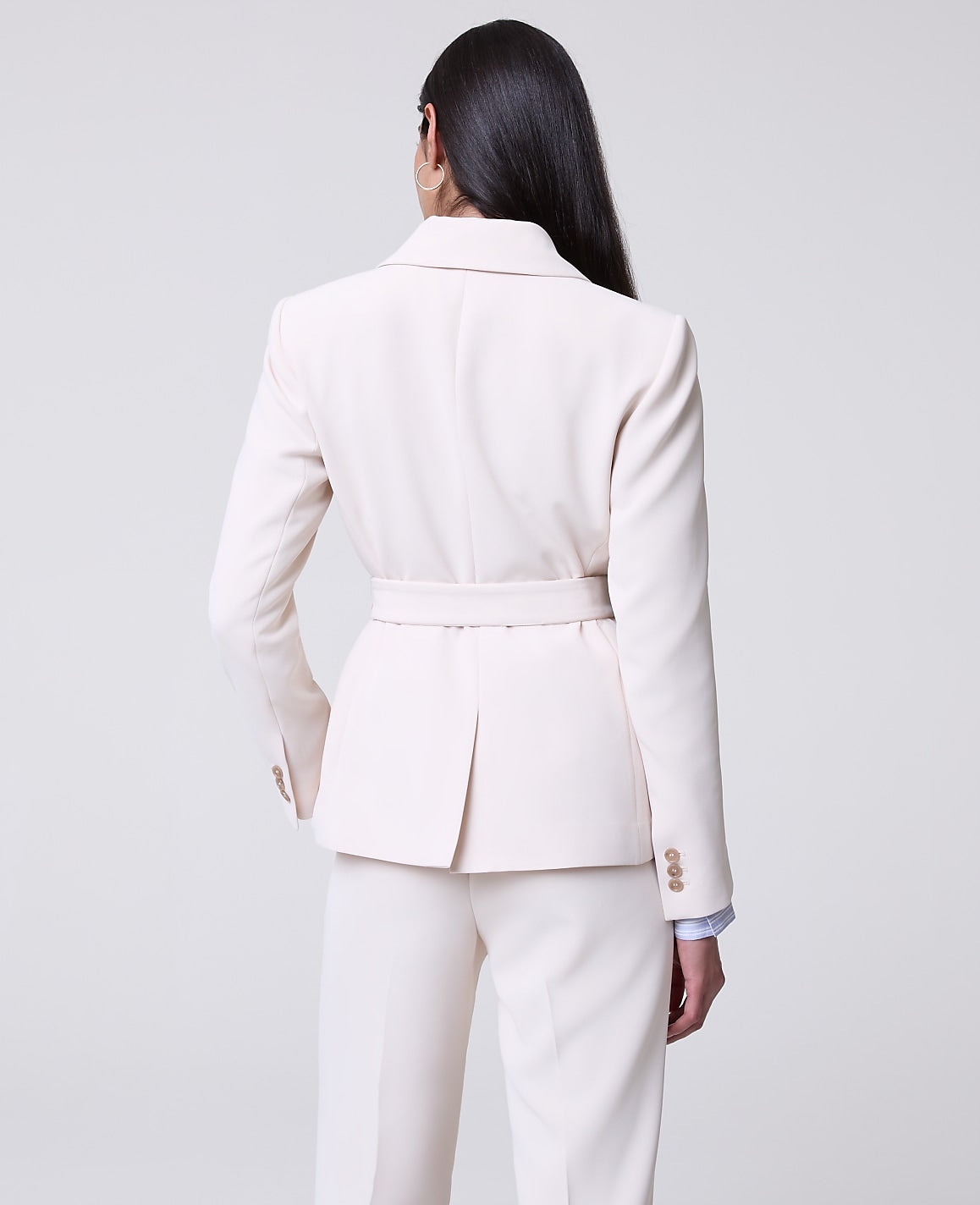 The Belted Blazer in Fluid Crepe | Vinci Leather