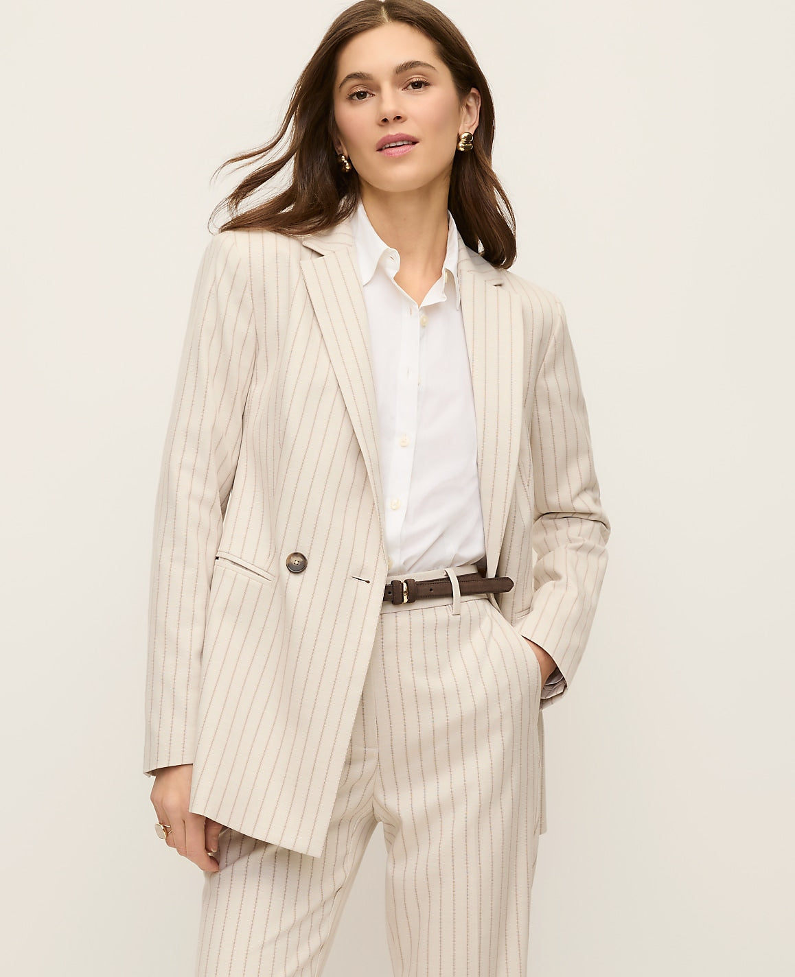 The Crosby Blazer in Pinstripe | Vinci Leather