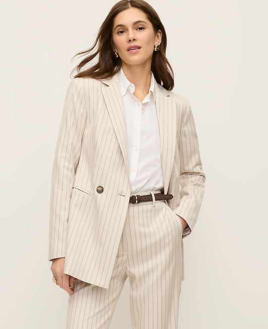 The Crosby Blazer in Pinstripe | Vinci Leather