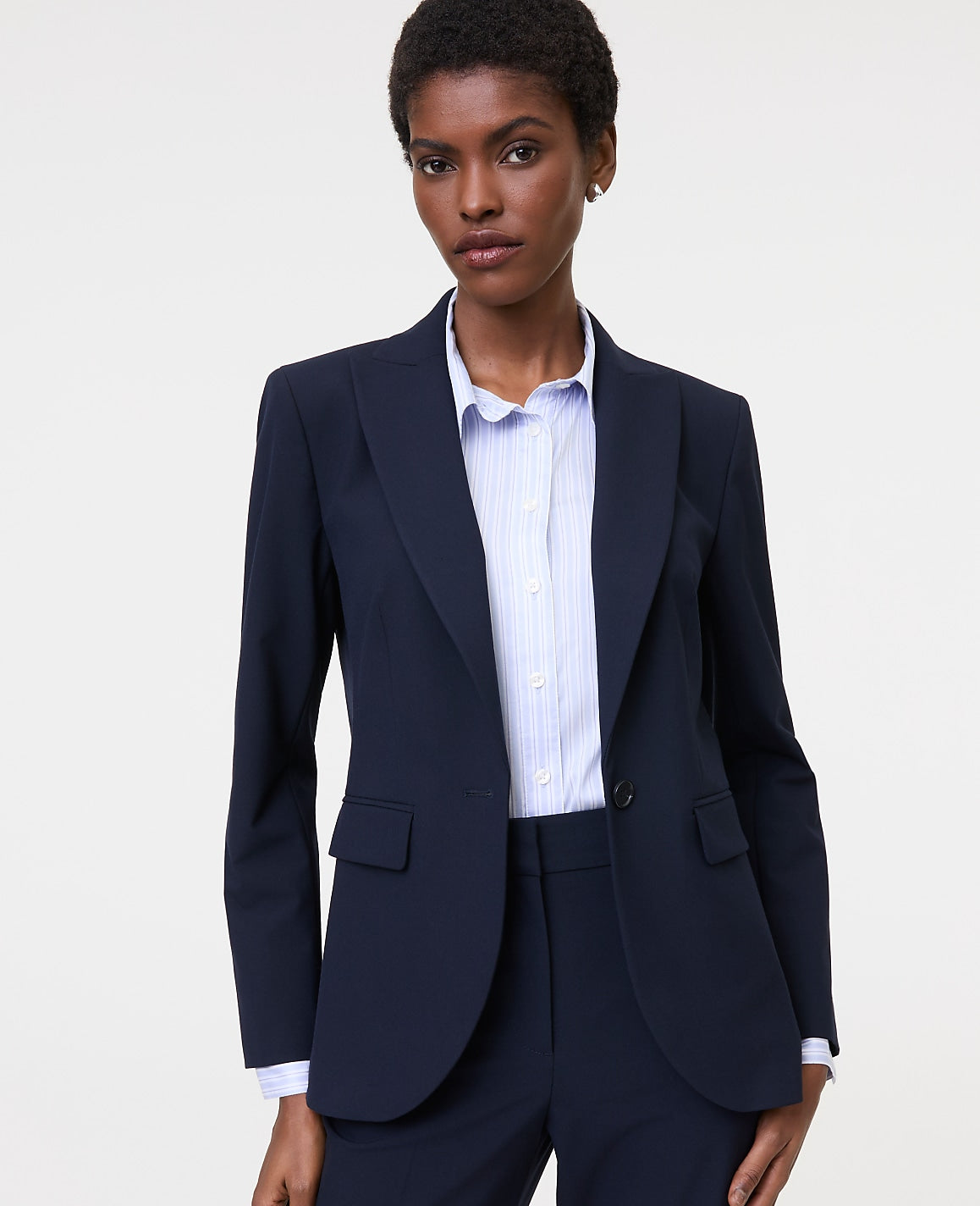 The Fitted Long Blazer in Seasonless Stretch | Vinci Leather